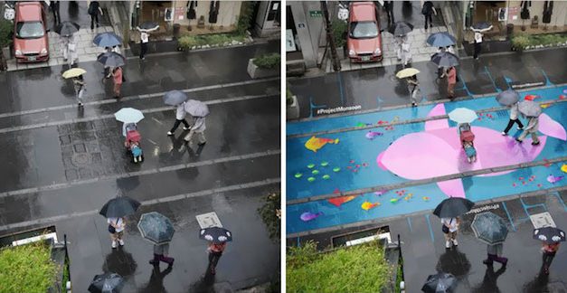 Ami Budapestre is kéne: esőre aktiválódó streetart