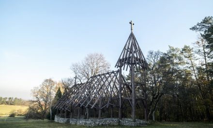 Két élő fa áll az újraépülő templom belsejében